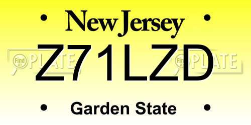 Z71LZD New Jersey License Plate