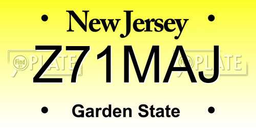 Z71MAJ New Jersey License Plate