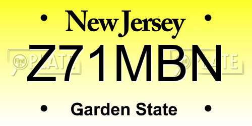 Z71MBN New Jersey License Plate