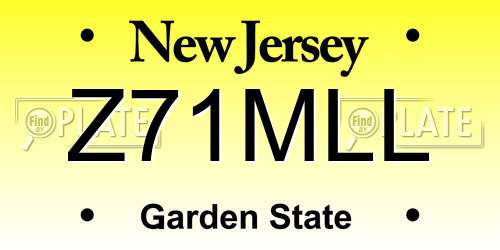 Z71MLL New Jersey License Plate