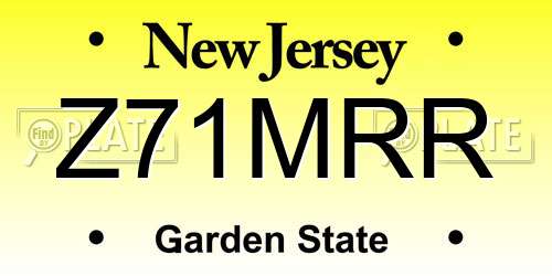 Z71MRR New Jersey License Plate