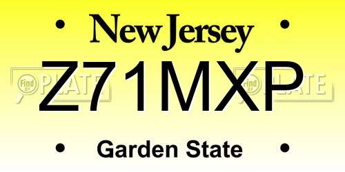 Z71MXP New Jersey License Plate