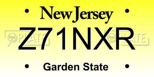 Z71NXR New Jersey License Plate