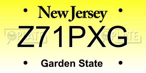 Z71PXG New Jersey License Plate