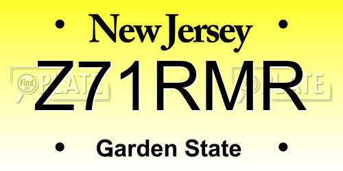 Z71RMR New Jersey License Plate