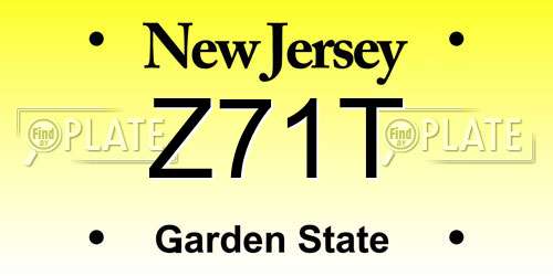 Z71T New Jersey License Plate