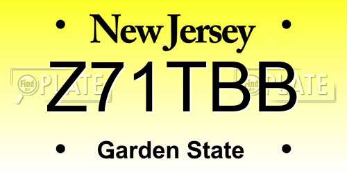 Z71TBB New Jersey License Plate