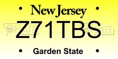 Z71TBS New Jersey License Plate