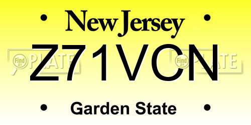 Z71VCN New Jersey License Plate