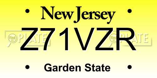 Z71VZR New Jersey License Plate