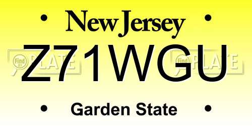 Z71WGU New Jersey License Plate