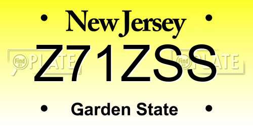 Z71ZSS New Jersey License Plate