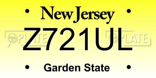 Z721UL New Jersey License Plate