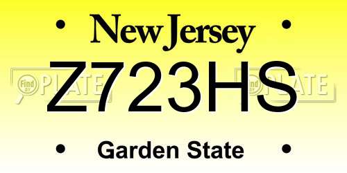 Z723HS New Jersey License Plate