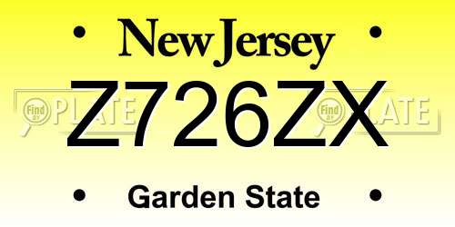 Z726ZX New Jersey License Plate