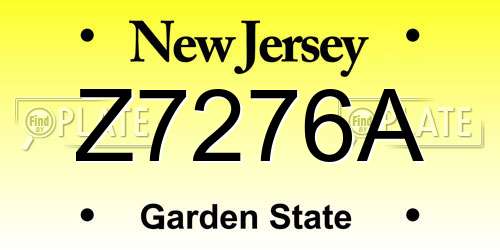 Z7276A New Jersey License Plate
