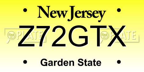 Z72GTX New Jersey License Plate