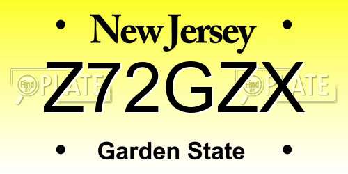 Z72GZX New Jersey License Plate