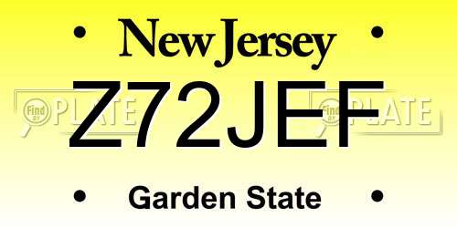 Z72JEF New Jersey License Plate