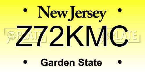 Z72KMC New Jersey License Plate