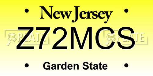 Z72MCS New Jersey License Plate