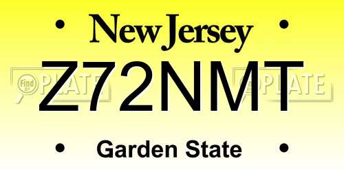Z72NMT New Jersey License Plate