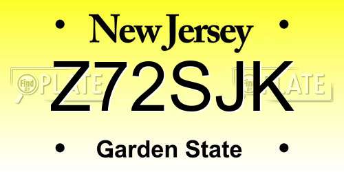 Z72SJK New Jersey License Plate