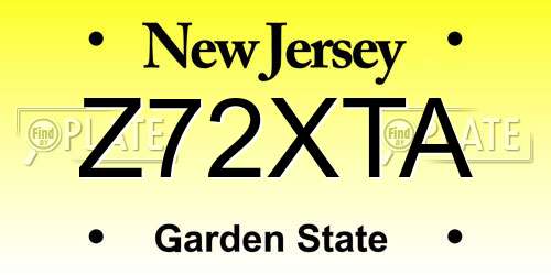 Z72XTA New Jersey License Plate