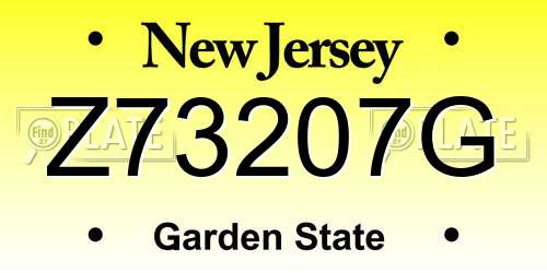 Z73207G New Jersey License Plate