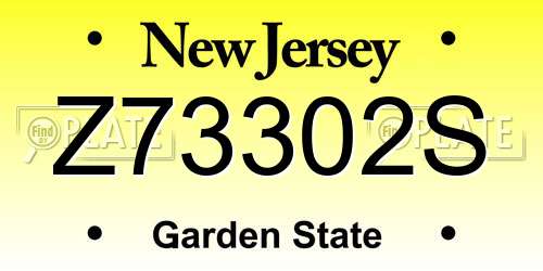 Z73302S New Jersey License Plate