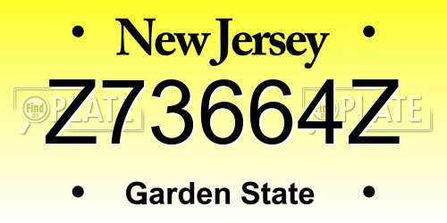 Z73664Z New Jersey License Plate