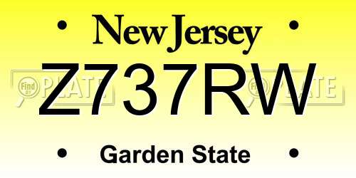 Z737RW New Jersey License Plate