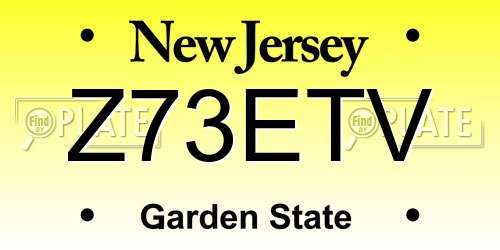 Z73ETV New Jersey License Plate
