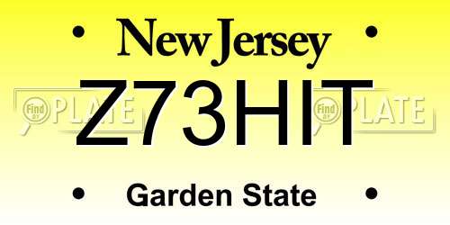 Z73HIT New Jersey License Plate