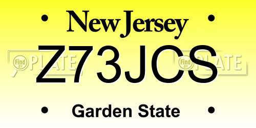 Z73JCS New Jersey License Plate
