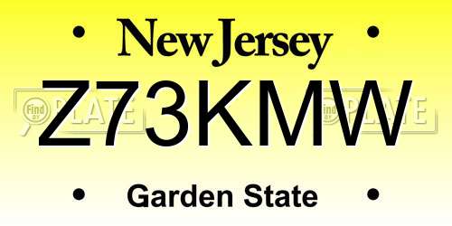 Z73KMW New Jersey License Plate