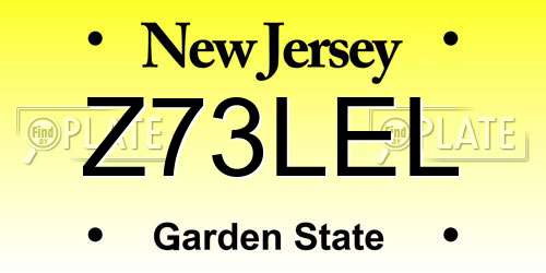 Z73LEL New Jersey License Plate
