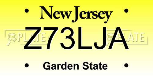 Z73LJA New Jersey License Plate