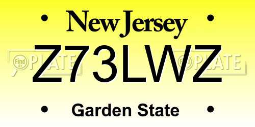 Z73LWZ New Jersey License Plate