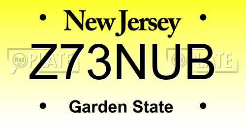 Z73NUB New Jersey License Plate