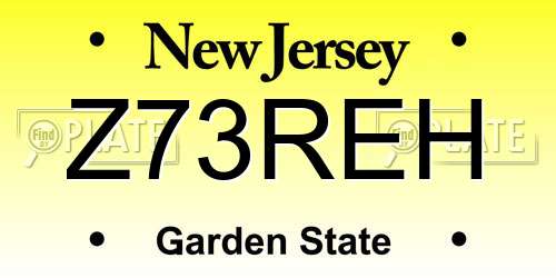 Z73REH New Jersey License Plate