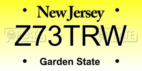 Z73TRW New Jersey License Plate