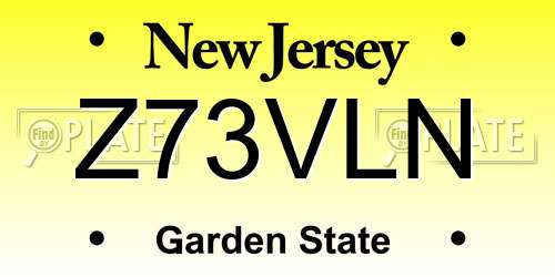 Z73VLN New Jersey License Plate
