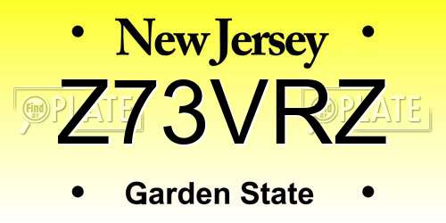 Z73VRZ New Jersey License Plate
