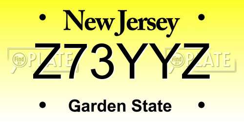 Z73YYZ New Jersey License Plate