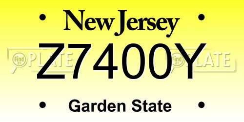 Z7400Y New Jersey License Plate