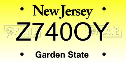 Z740OY New Jersey License Plate
