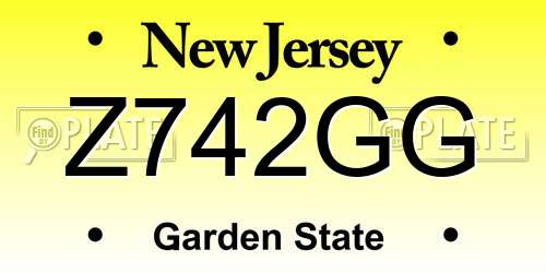 Z742GG New Jersey License Plate