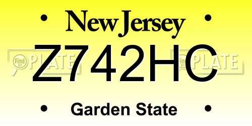 Z742HC New Jersey License Plate