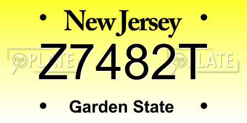 Z7482T New Jersey License Plate